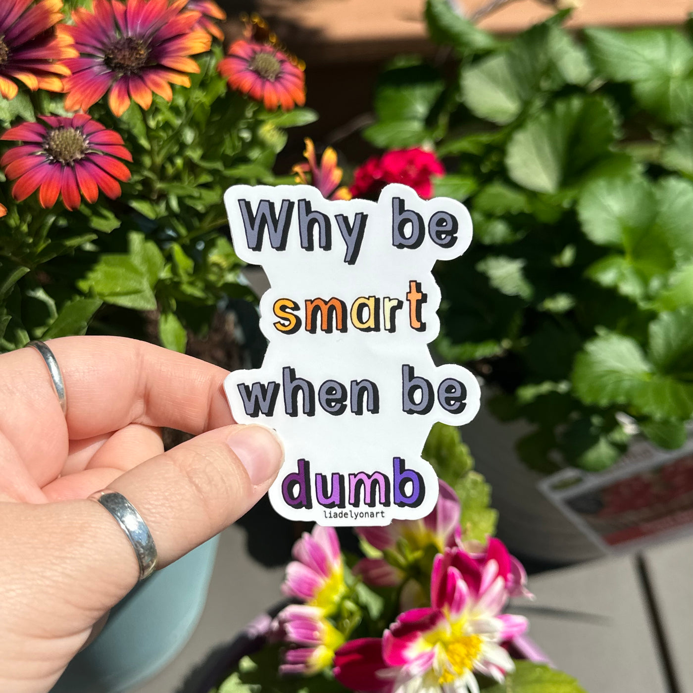 Why Be Smart When Be Dumb 2.3x3 in. Matte Vinyl Sticker