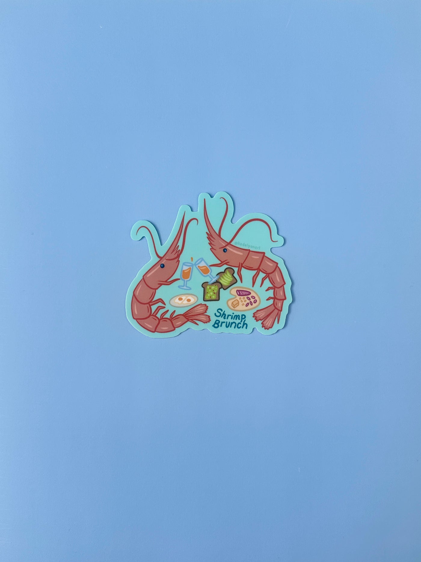 Shrimp Brunch Vinyl Sticker, 3x3 in.