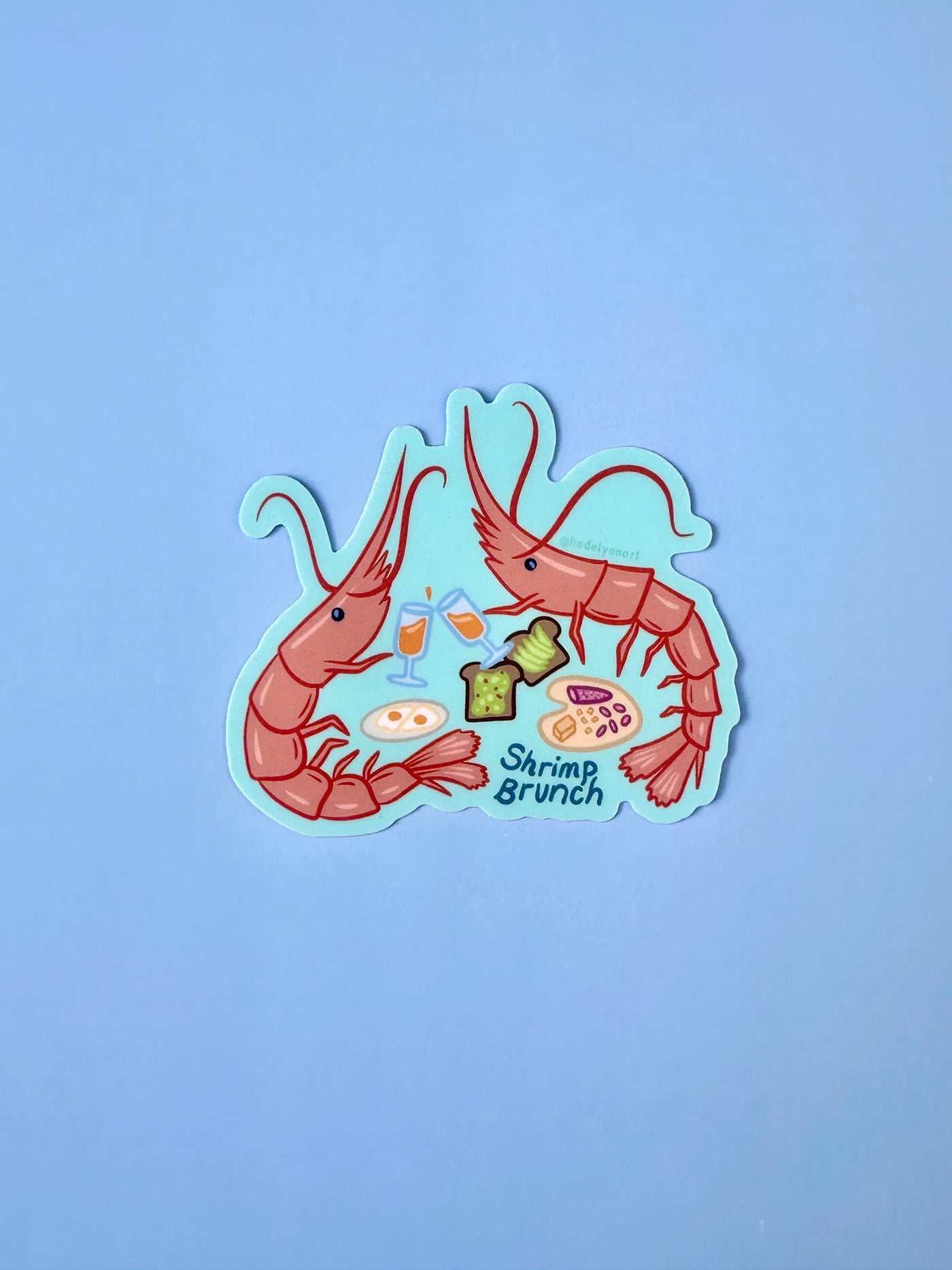 Shrimp Brunch Vinyl Sticker, 3x3 in.