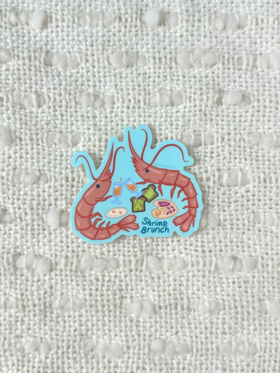 Shrimp Brunch Vinyl Sticker, 3x3 in.