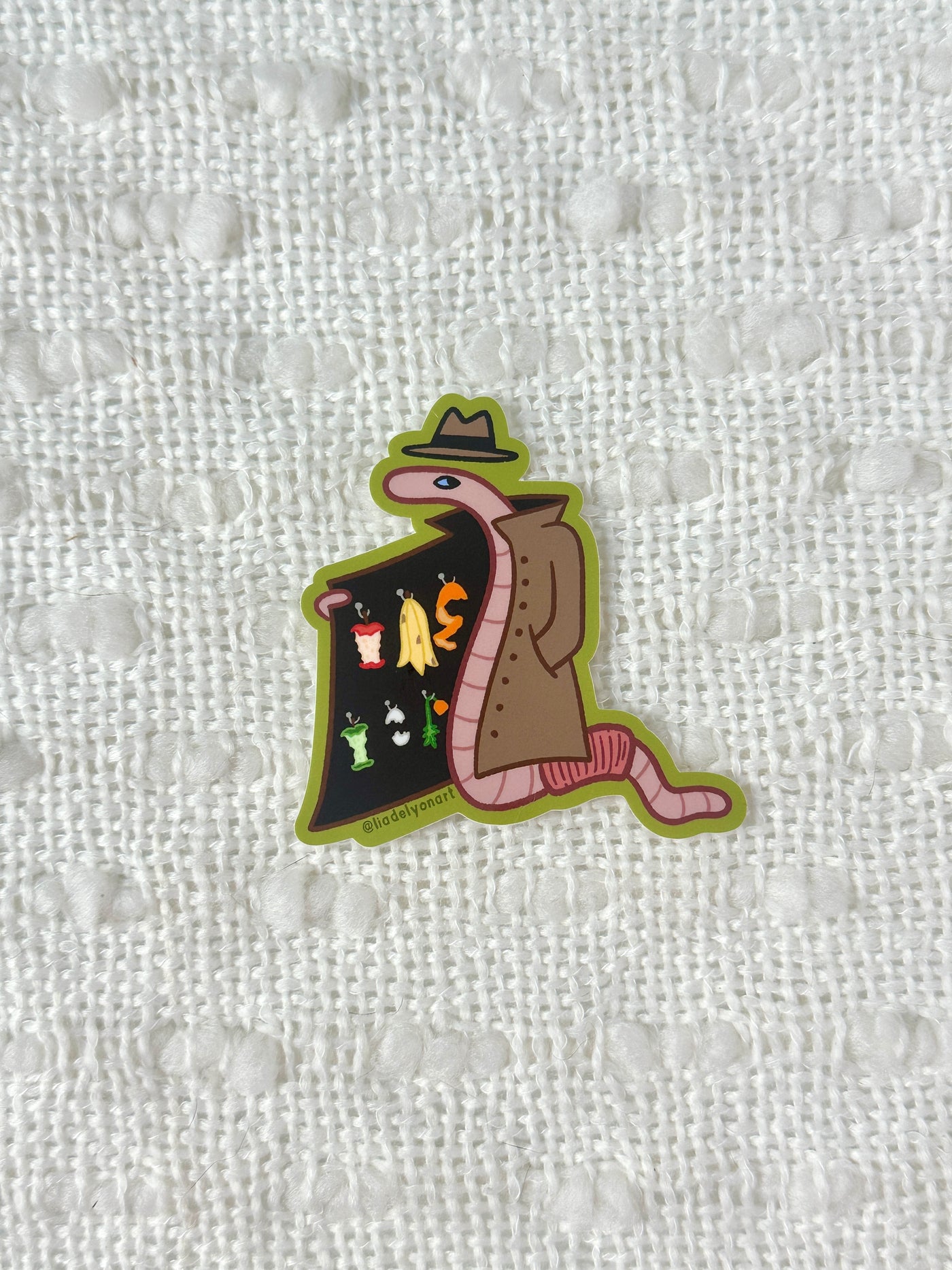 Shady Worm Vinyl Sticker, 3x3 in.