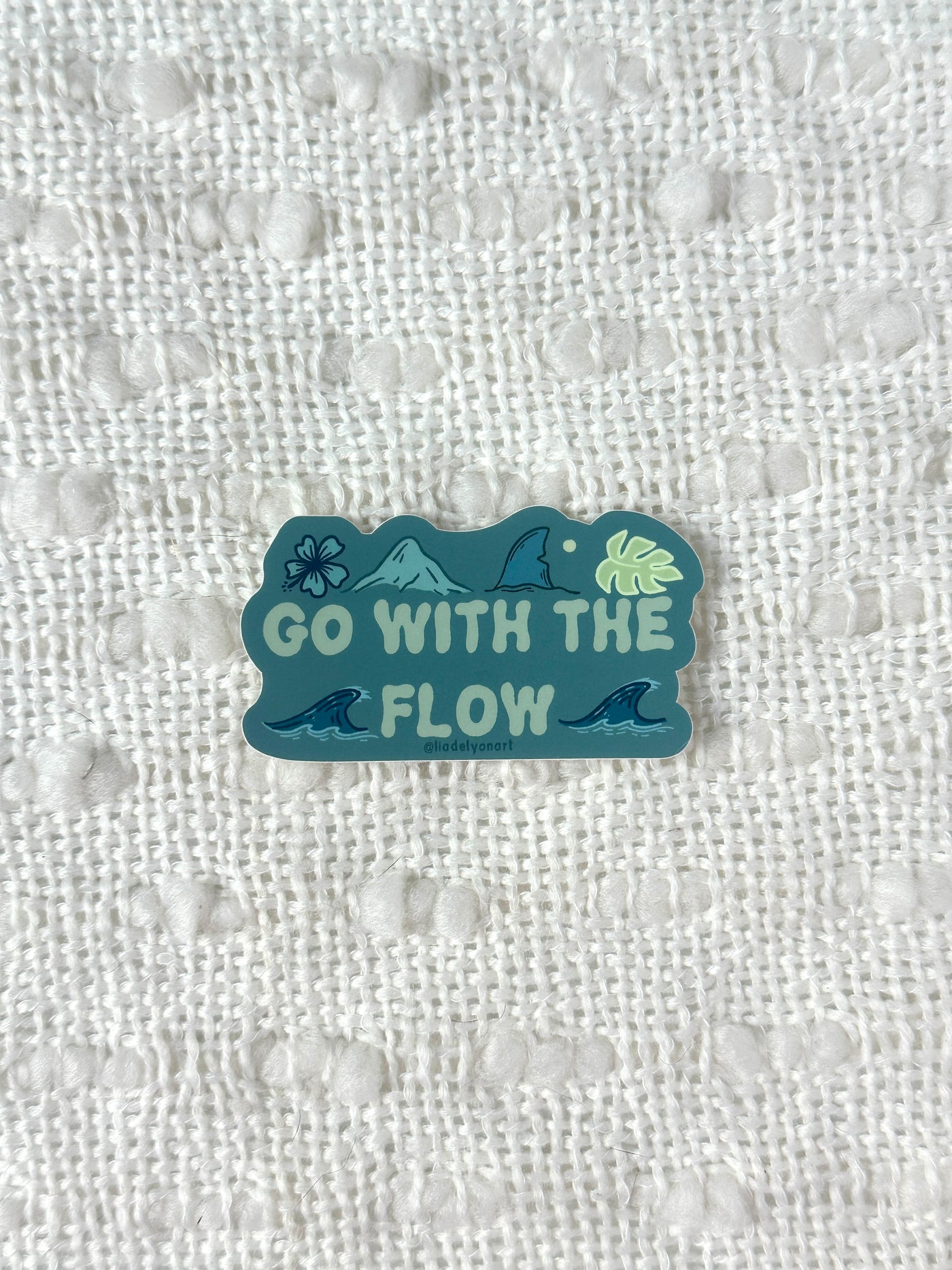 Go With The Flow Vinyl Sticker, 3x1.5 in.