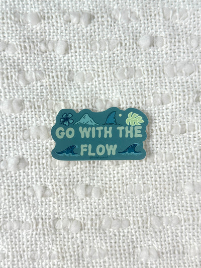 Go With The Flow Vinyl Sticker, 3x1.5 in.