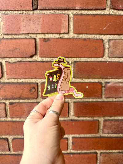 Shady Worm Vinyl Sticker, 3x3 in.