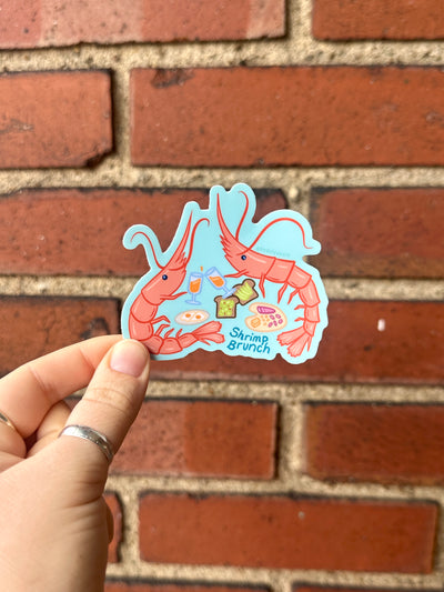 Shrimp Brunch Vinyl Sticker, 3x3 in.