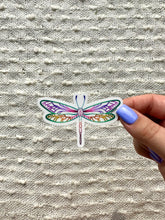 Load image into Gallery viewer, Dragonfly Clear Vinyl Sticker, 1.9x3 in.
