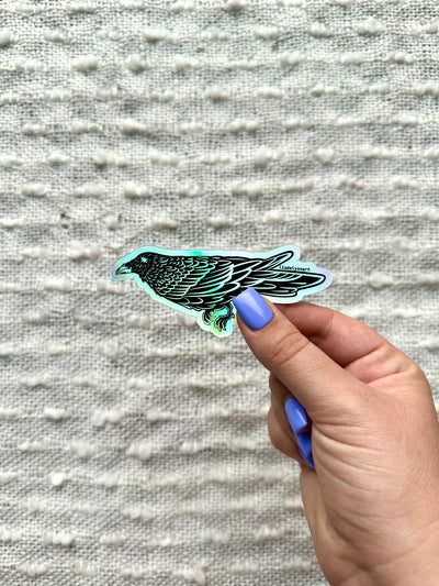 Starry Raven Holographic Sticker
