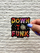 Load image into Gallery viewer, Down To Funk Glitter Sticker, 2.85x3 in.

