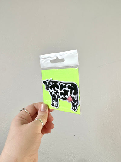 Abstract Cow Embroidered Iron on Patch