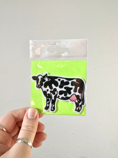 Abstract Cow Embroidered Iron on Patch