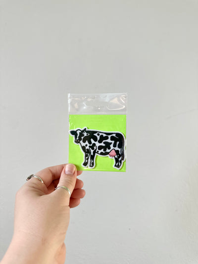 Abstract Cow Embroidered Iron on Patch