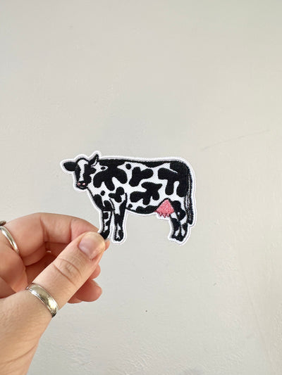 Abstract Cow Embroidered Iron on Patch
