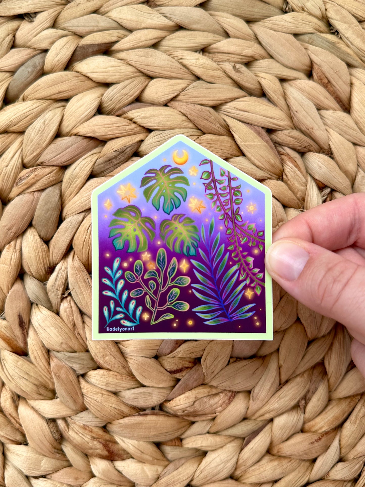 Tropical Greenhouse Vinyl Sticker, 3 x 2.6 in.