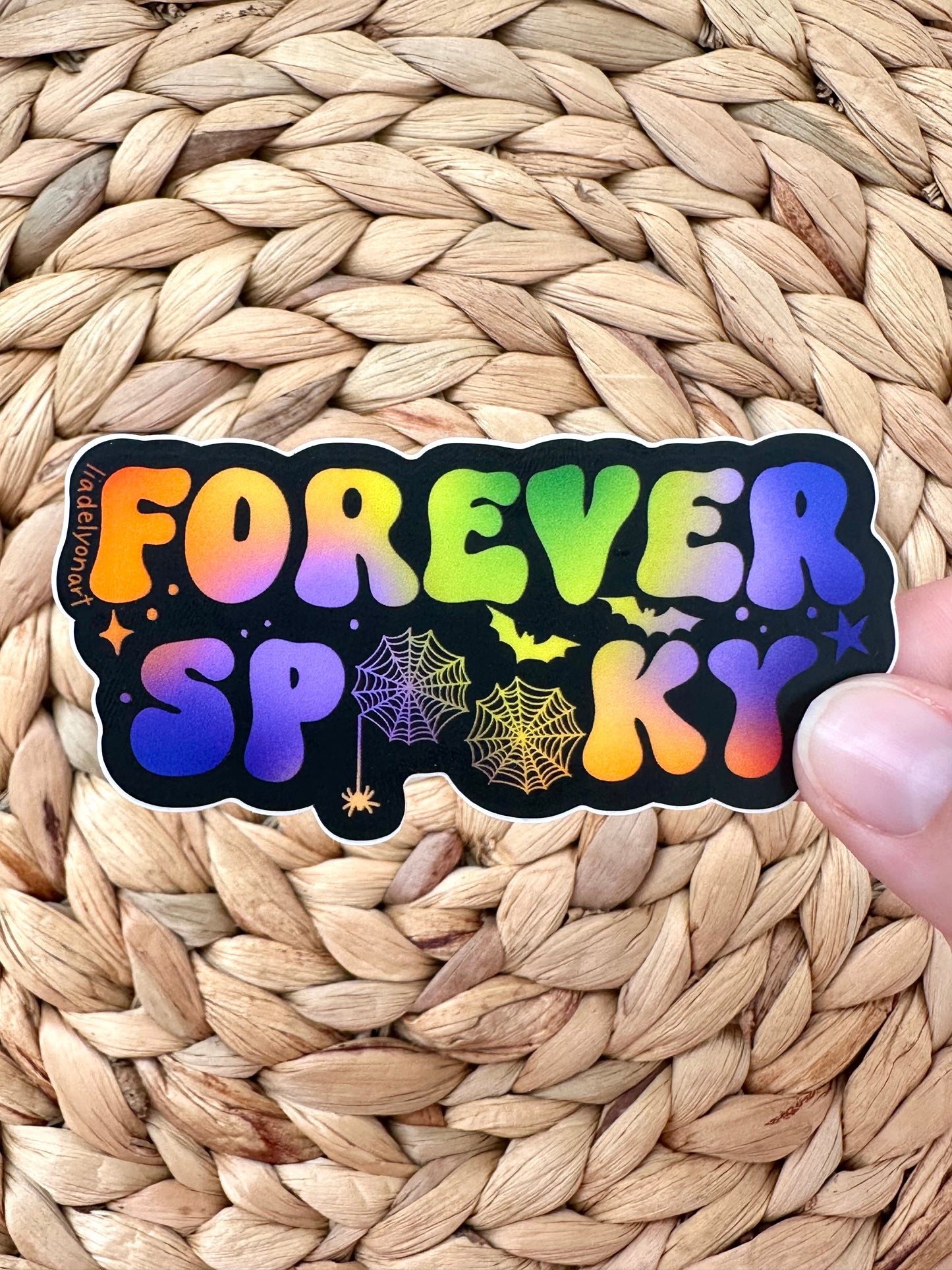 Forever Spooky Vinyl Sticker, 3.3x1.6 in