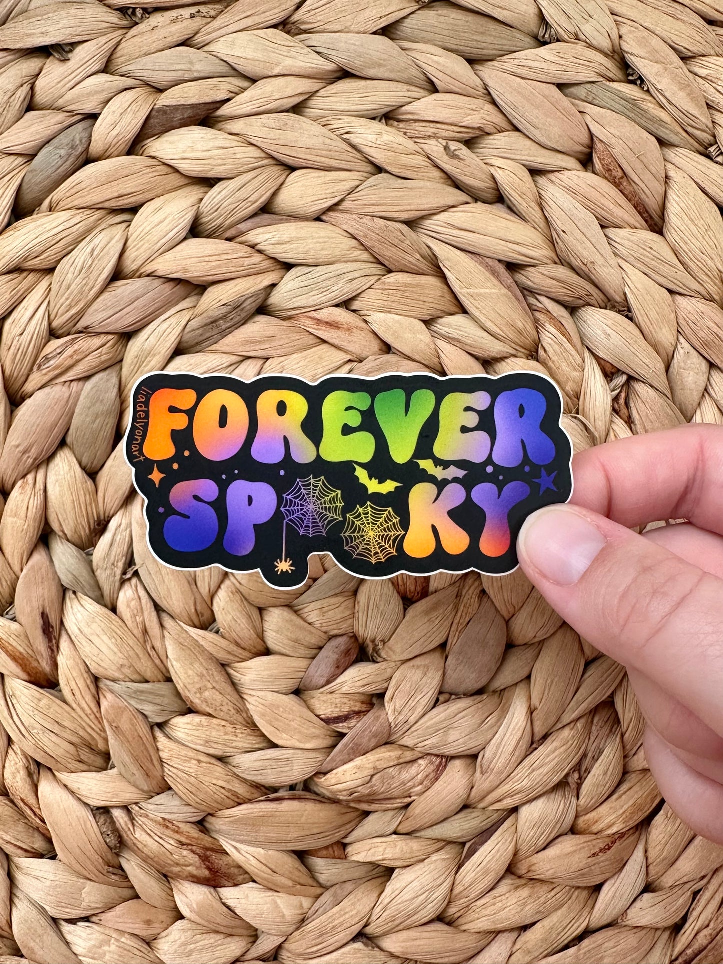 Forever Spooky Vinyl Sticker, 3.3x1.6 in