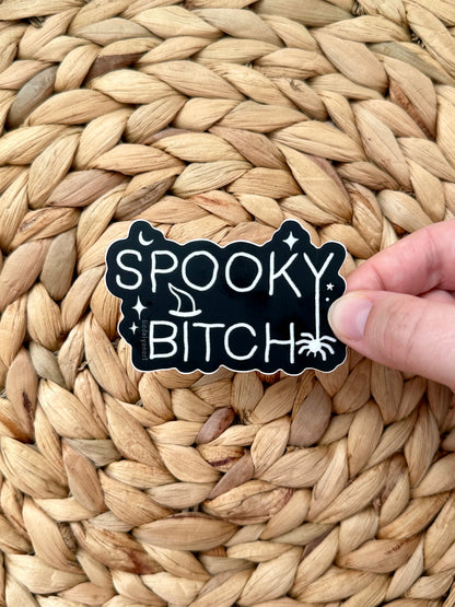 Spooky Bitch Vinyl Sticker, 3x1.9 in.