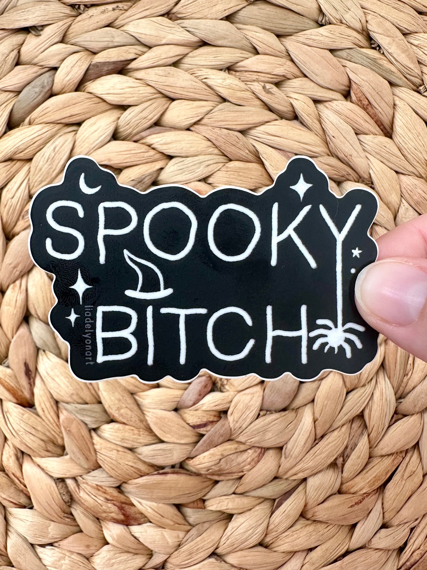 Spooky Bitch Vinyl Sticker, 3x1.9 in.