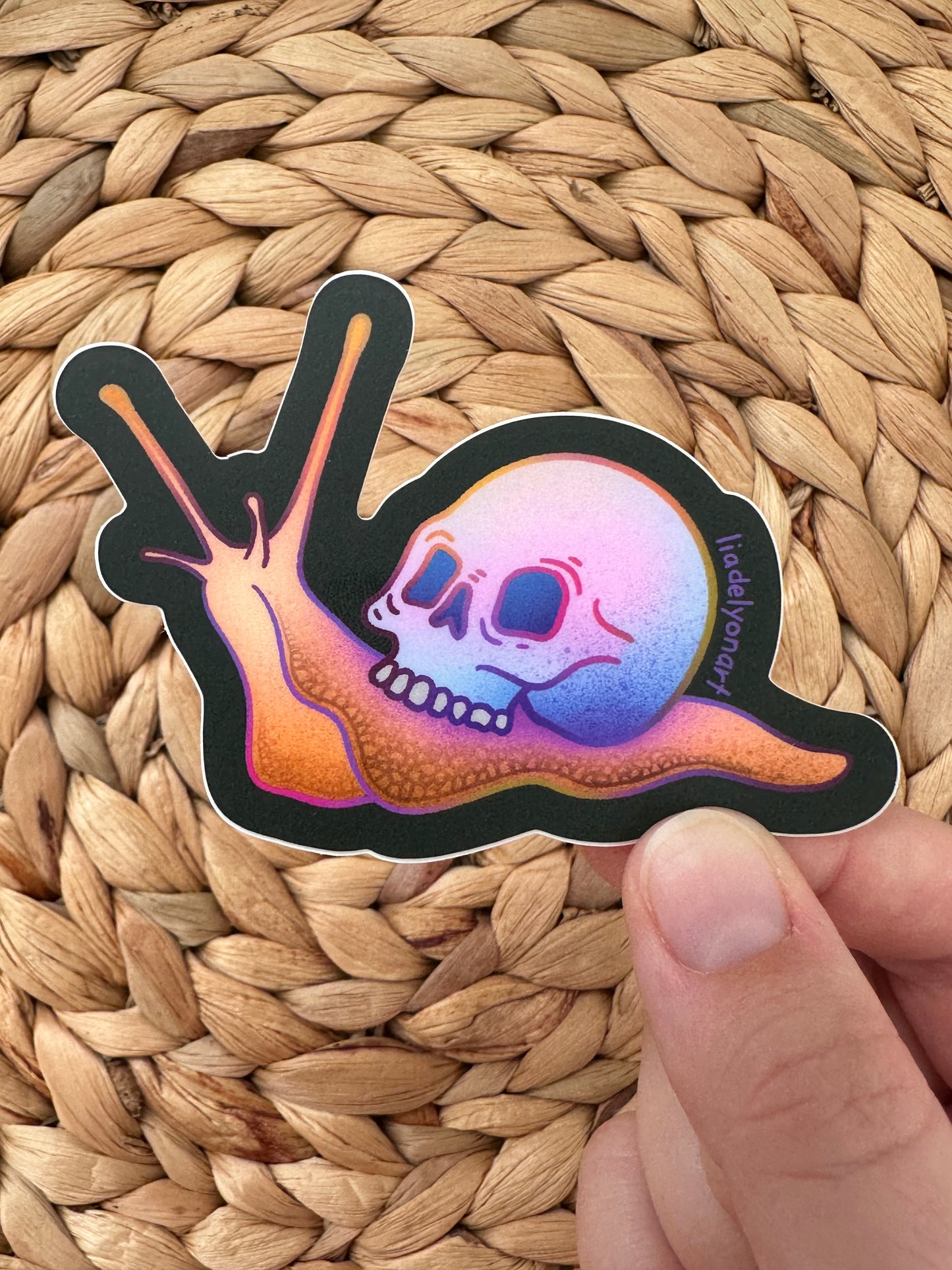 Snail Skull Vinyl Sticker, 3.3 x 2.43 in.