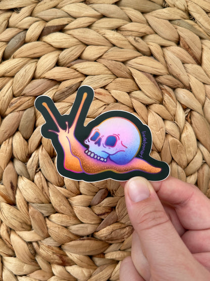 Snail Skull Vinyl Sticker, 3.3 x 2.43 in.