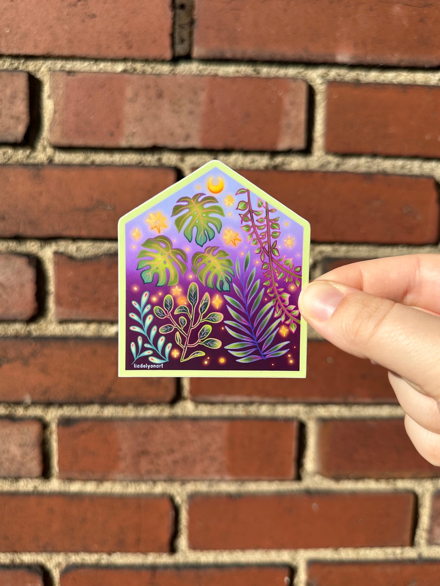 Tropical Greenhouse Vinyl Sticker, 3 x 2.6 in.