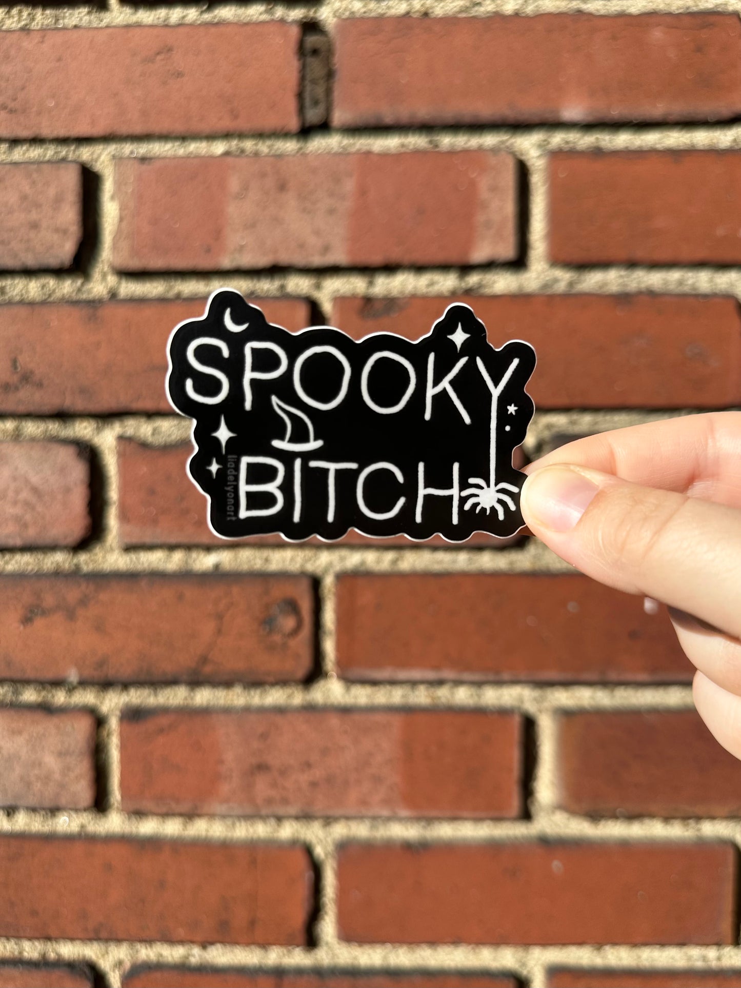 Spooky Bitch Vinyl Sticker, 3x1.9 in.