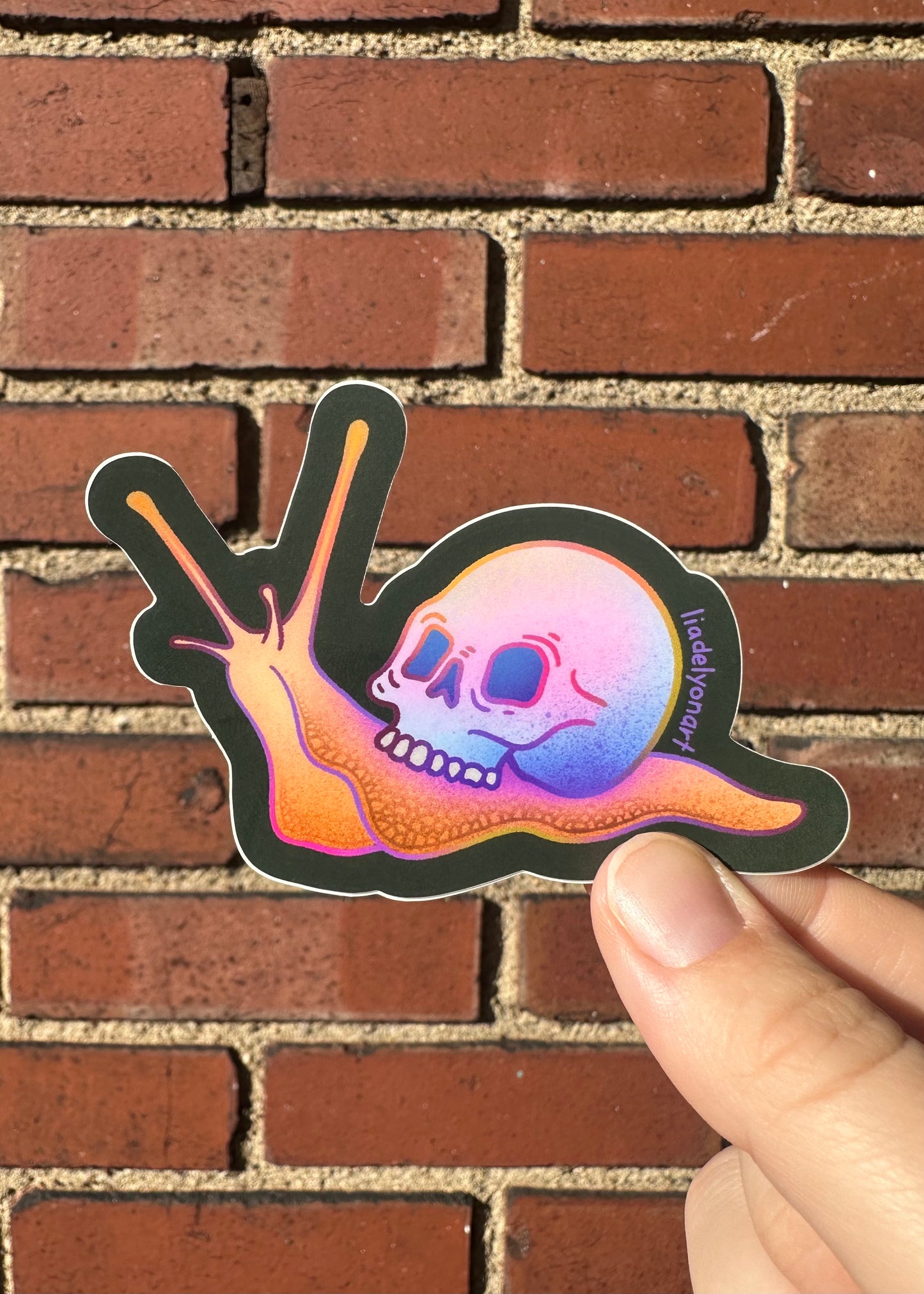 Snail Skull Vinyl Sticker, 3.3 x 2.43 in.