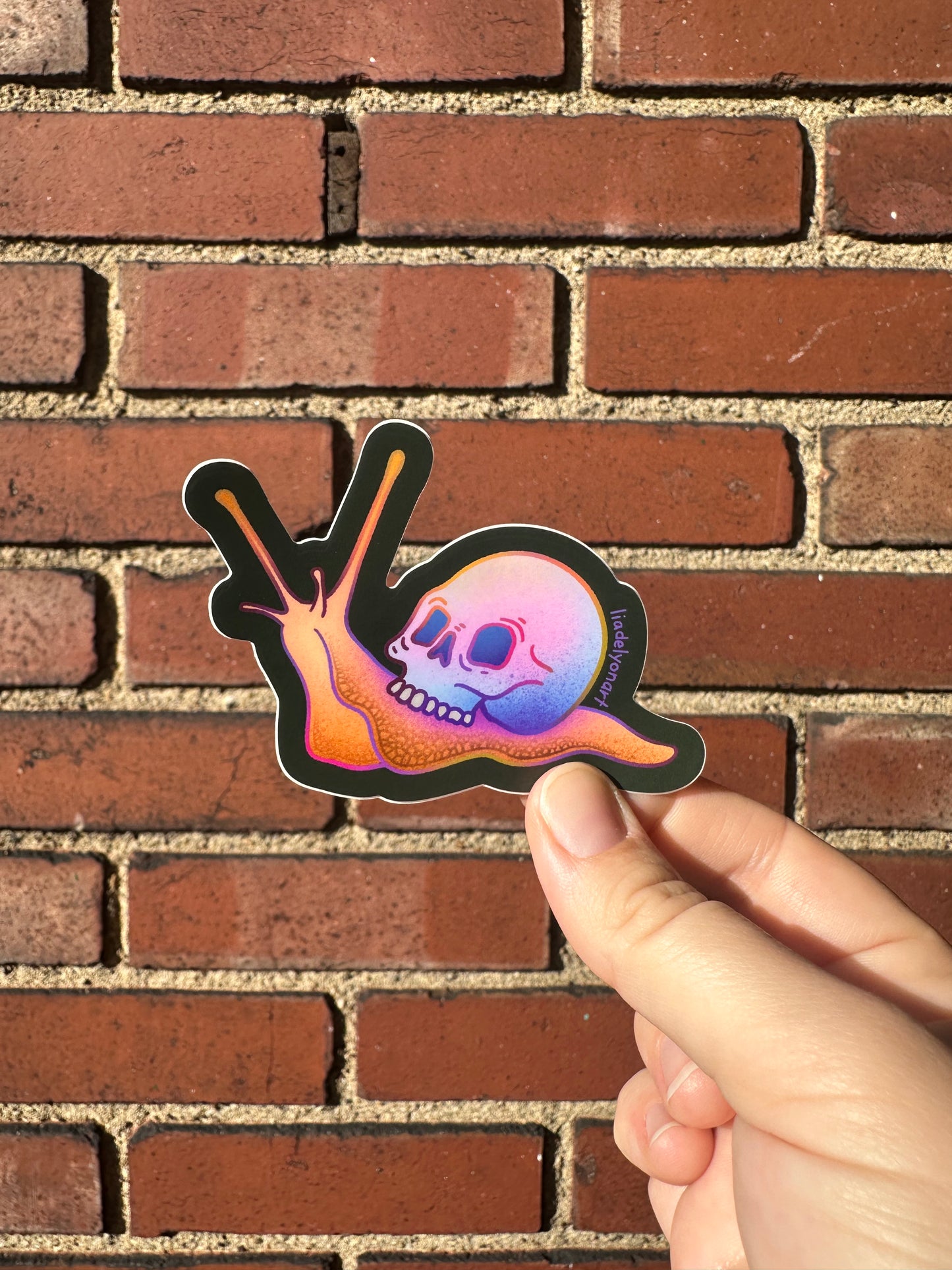 Snail Skull Vinyl Sticker, 3.3 x 2.43 in.