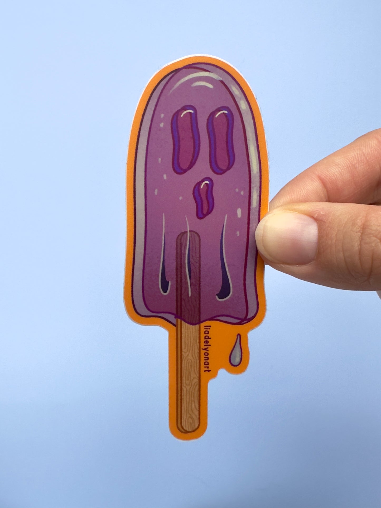 Ghost Popsicle Vinyl Sticker, 1.5 x 4 in.