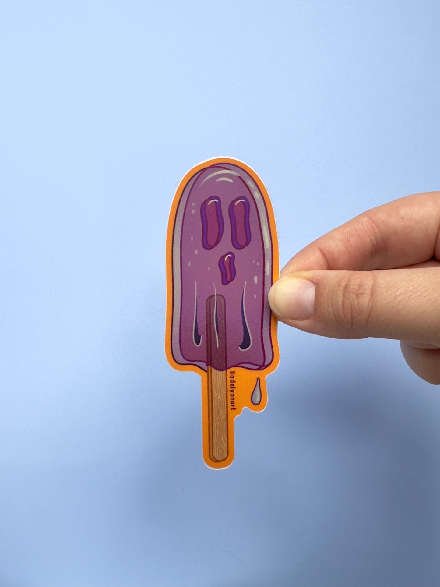 Ghost Popsicle Vinyl Sticker, 1.5 x 4 in.