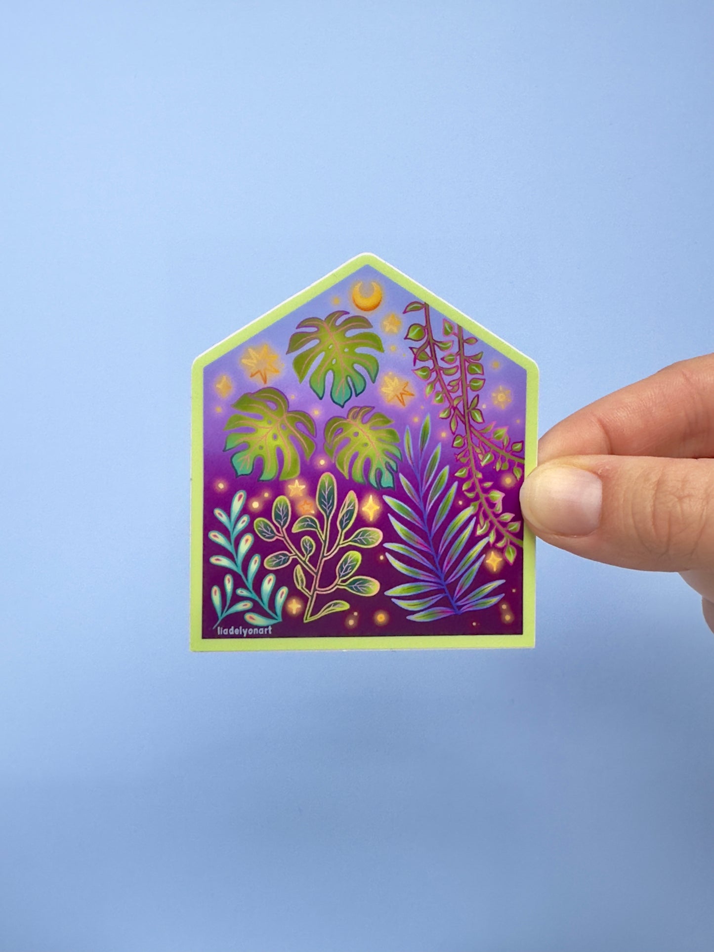 Tropical Greenhouse Vinyl Sticker, 3 x 2.6 in.