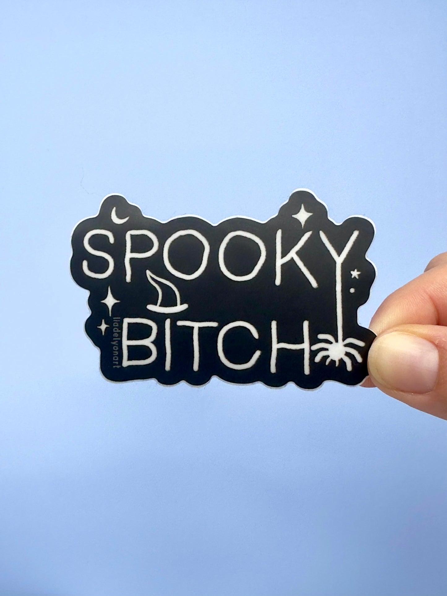 Spooky Bitch Vinyl Sticker, 3x1.9 in.