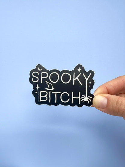 Spooky Bitch Vinyl Sticker, 3x1.9 in.