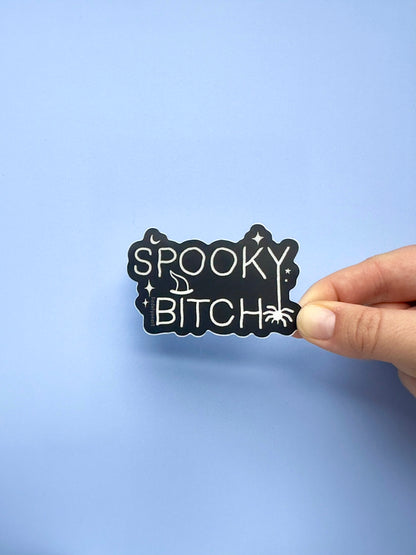 Spooky Bitch Vinyl Sticker, 3x1.9 in.