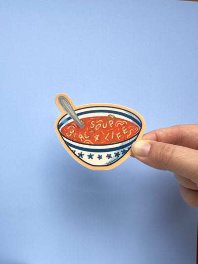 Soup Girl Vinyl Sticker, 3 x 2.6 in (Copy)