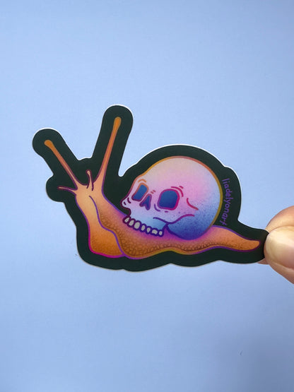 Snail Skull Vinyl Sticker, 3.3 x 2.43 in.