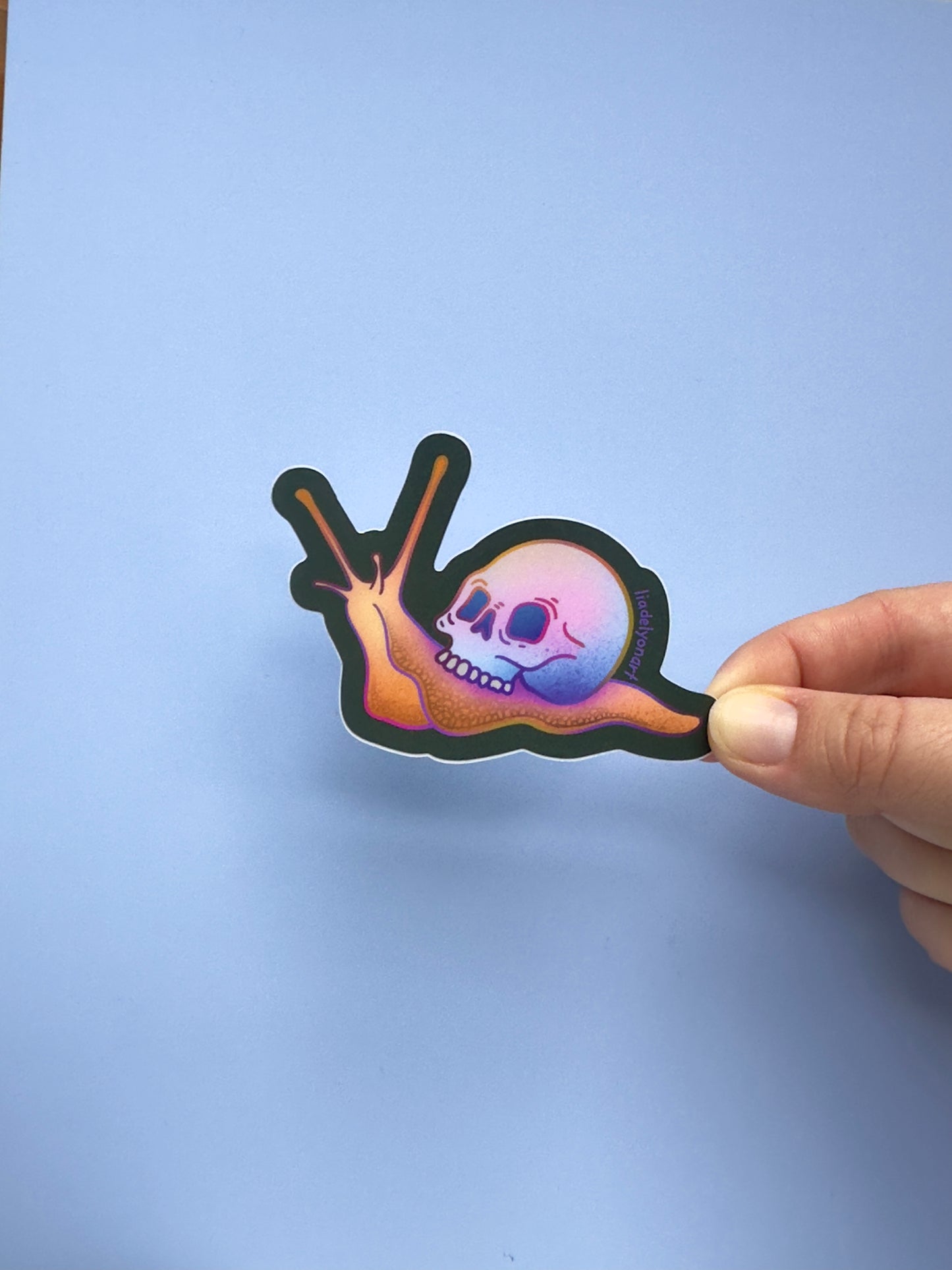 Snail Skull Vinyl Sticker, 3.3 x 2.43 in.