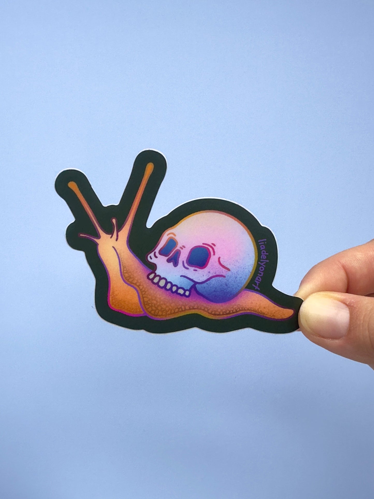 Snail Skull Vinyl Sticker, 3.3 x 2.43 in.