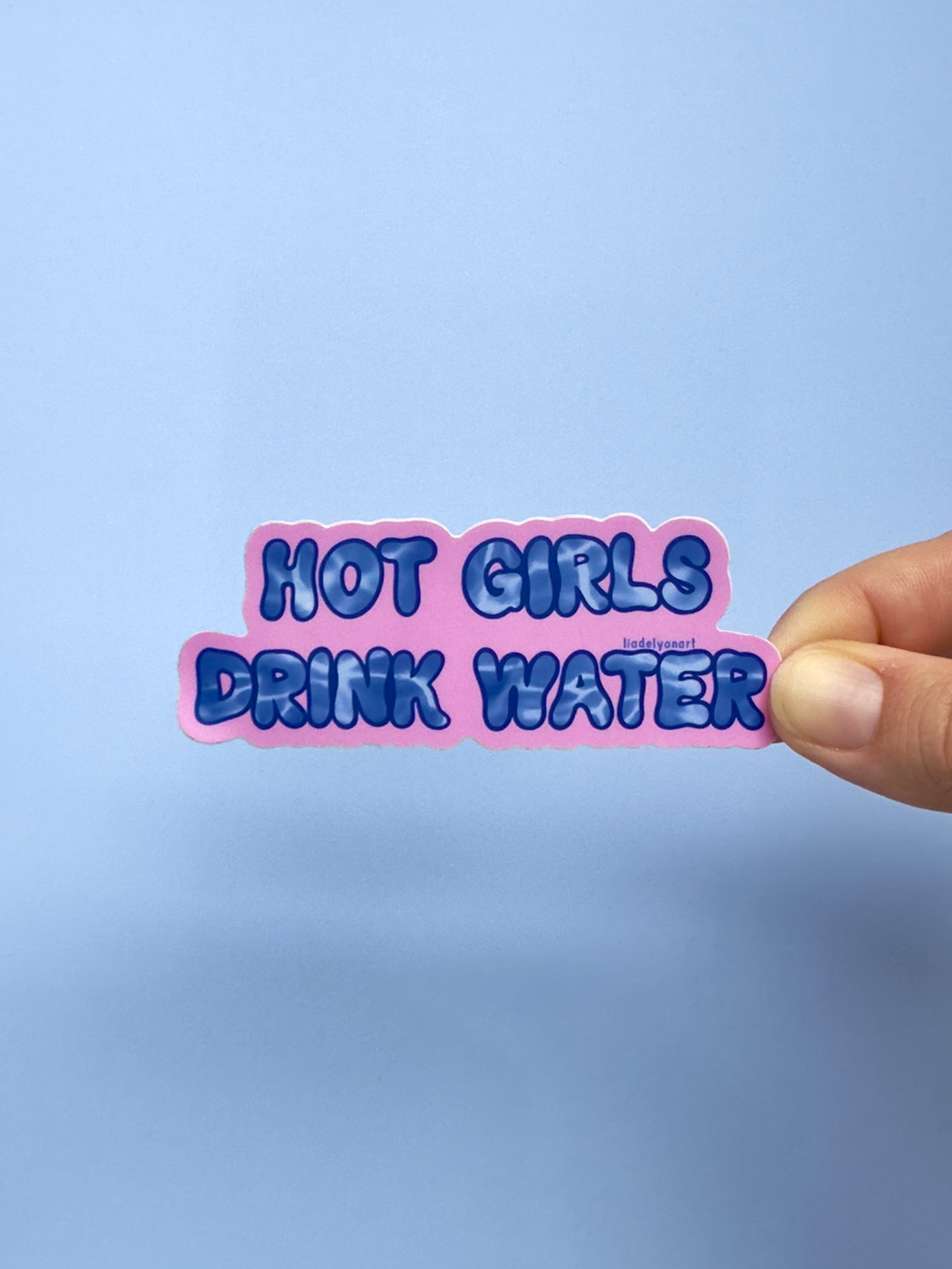 Hot Girls Drink Water Vinyl Sticker, 3.5 x 1.3 in.