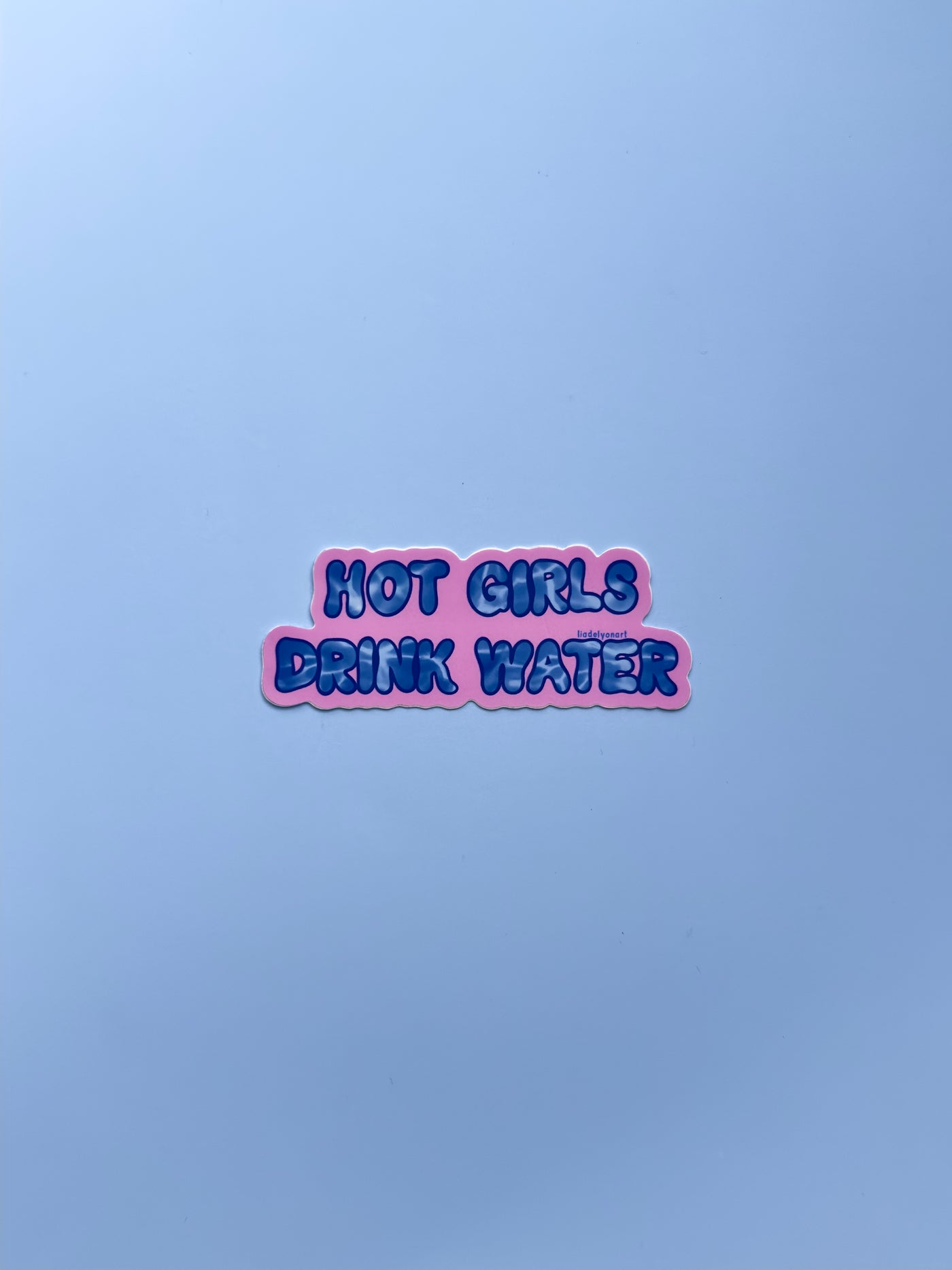 Hot Girls Drink Water Vinyl Sticker, 3.5 x 1.3 in.