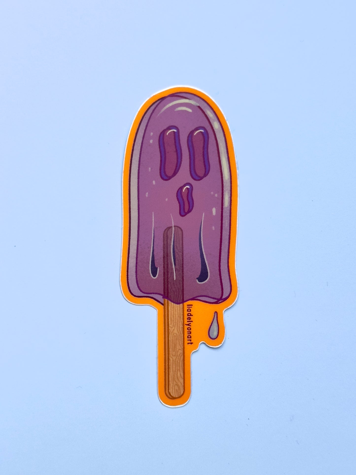 Ghost Popsicle Vinyl Sticker, 1.5 x 4 in.