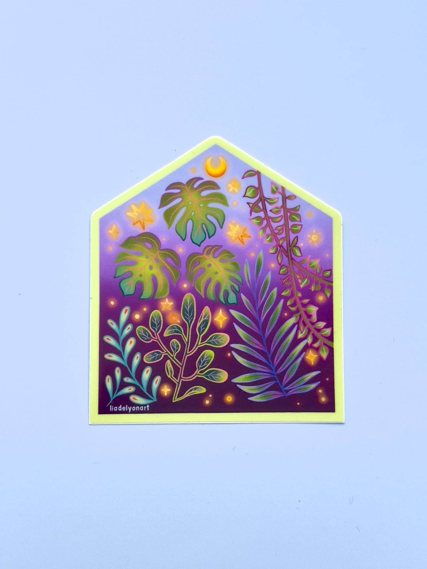 Tropical Greenhouse Vinyl Sticker, 3 x 2.6 in.