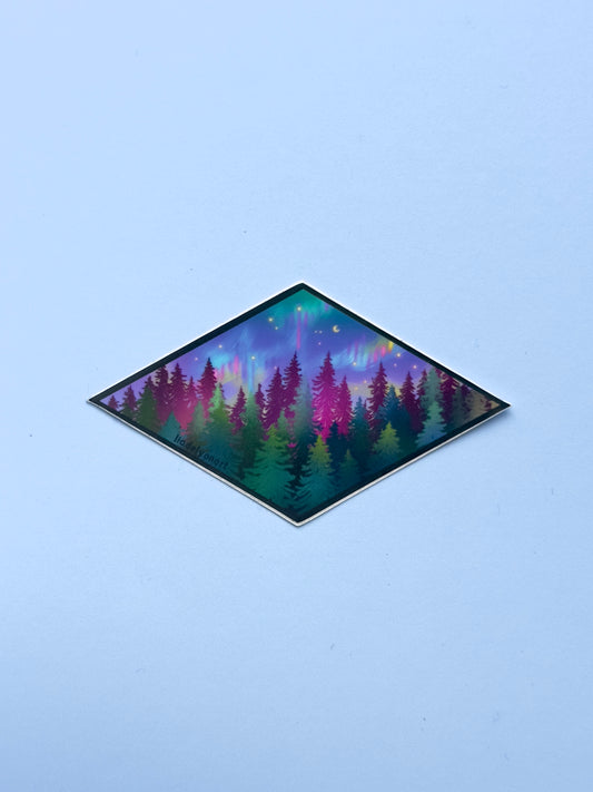 Northern Lights Vinyl Sticker, 3.2 x 1.8 in.