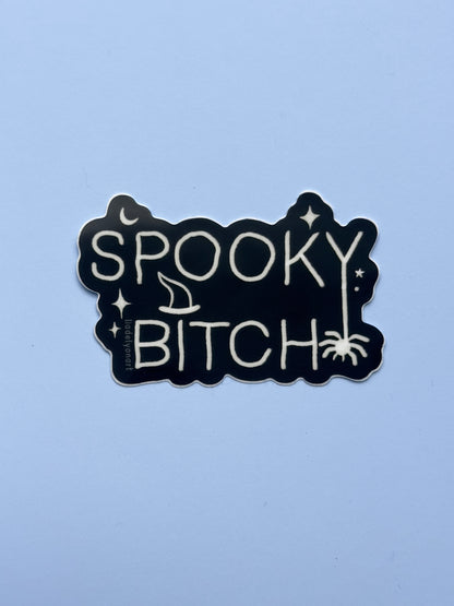 Spooky Bitch Vinyl Sticker, 3x1.9 in.