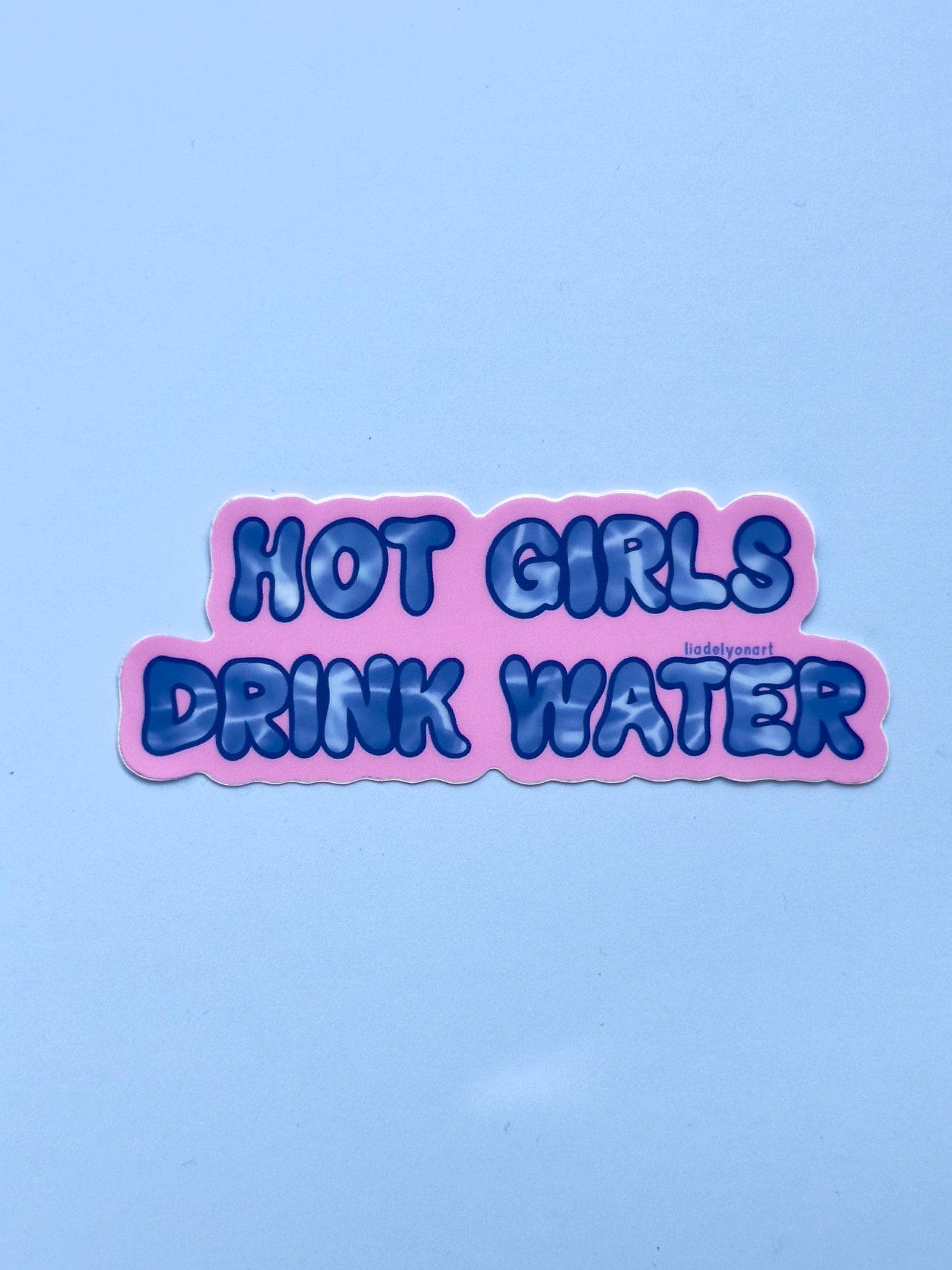Hot Girls Drink Water Vinyl Sticker, 3.5 x 1.3 in.