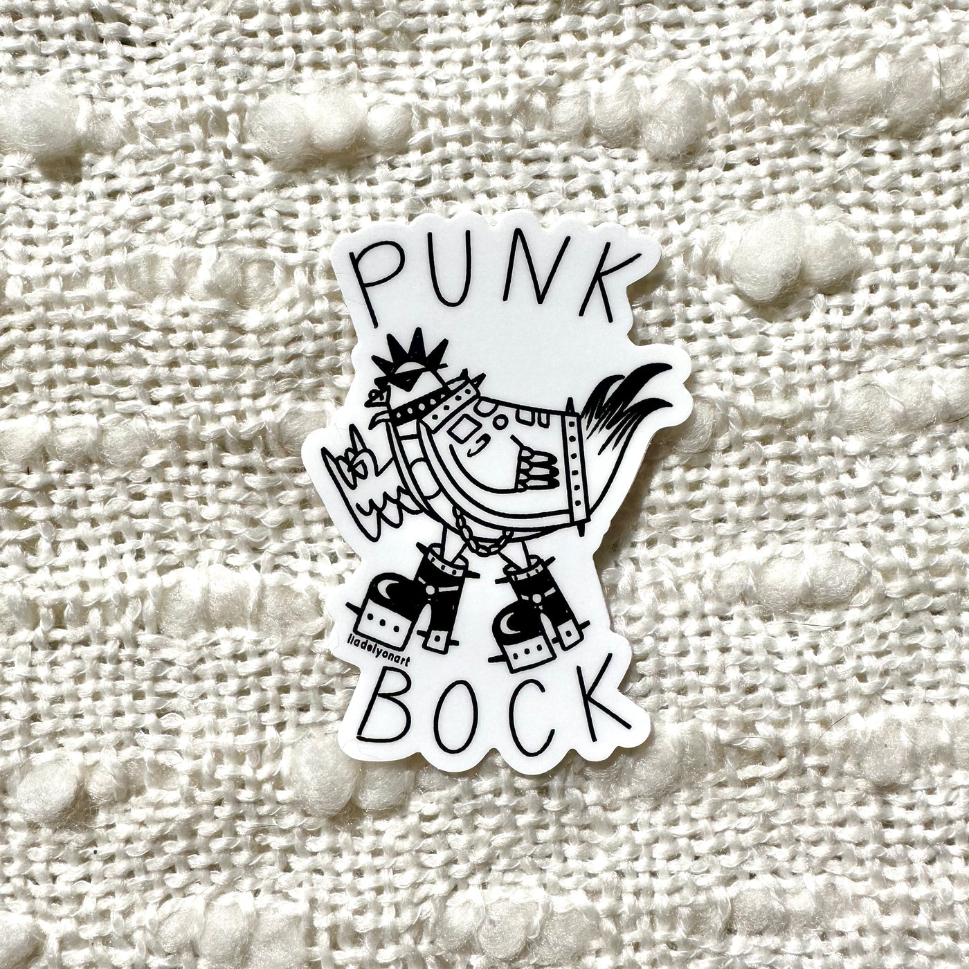 Punk Rock Chicken Vinyl Sticker, 2.1 x 3 in.