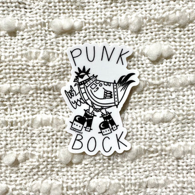 Punk Rock Chicken Vinyl Sticker, 2.1 x 3 in.