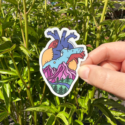 Mountain Heart Vinyl Sticker, 2x3 in.