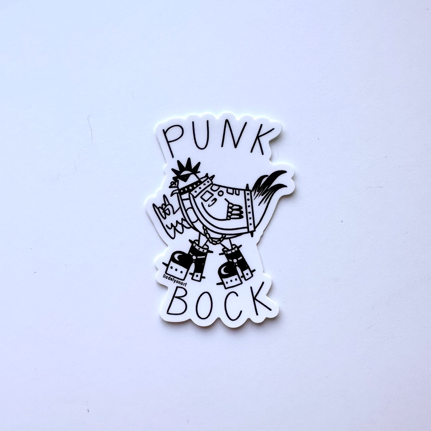 Punk Rock Chicken Vinyl Sticker, 2.1 x 3 in.