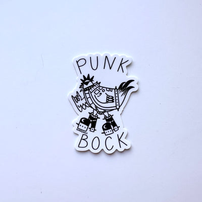 Punk Rock Chicken Vinyl Sticker, 2.1 x 3 in.