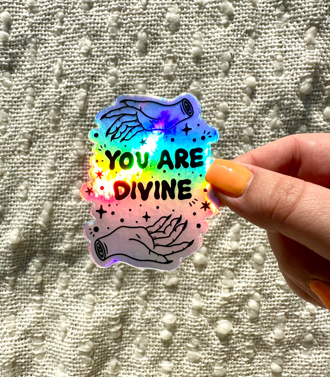 You Are Divine Vinyl Sticker, 3x2 in.